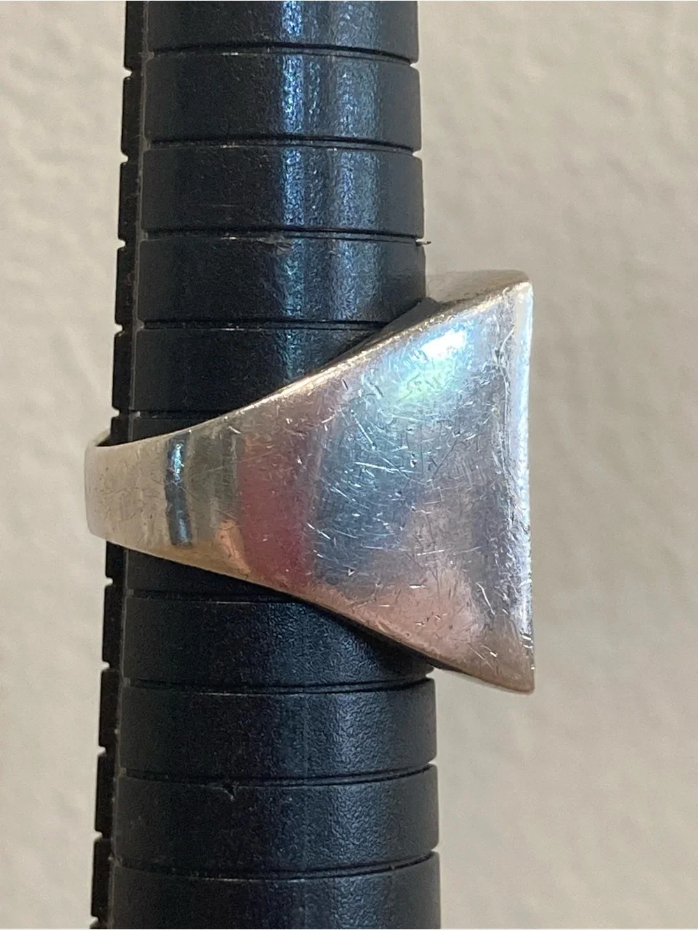 Sterling Silver Modernist Square Ring SX 925 Thai Size 8